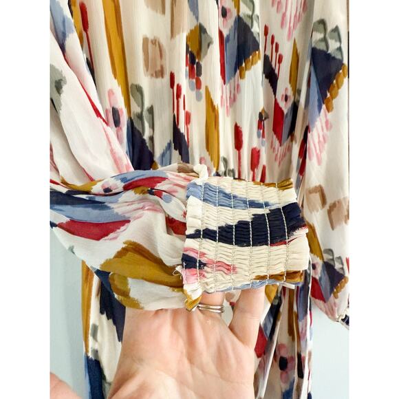 Sézane Sezane | NWT Palerme Dress in Ikat Rainbow | Sz 34 / US Sz 2 - Picture 4 of 13